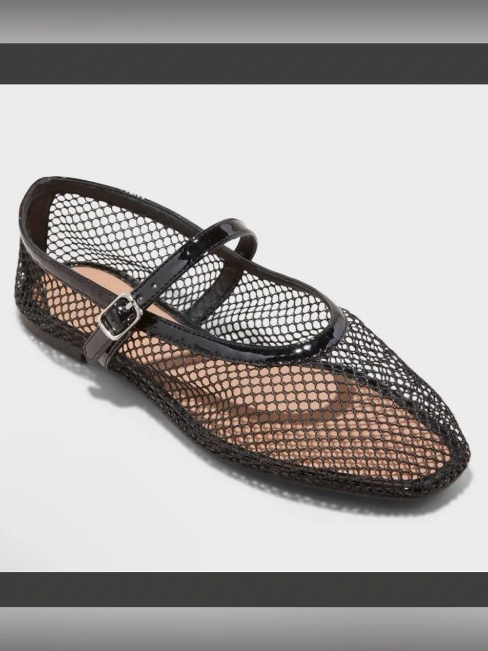 Black Mesh Mary Jane Flat - Women's Stylish Breathable Shoe